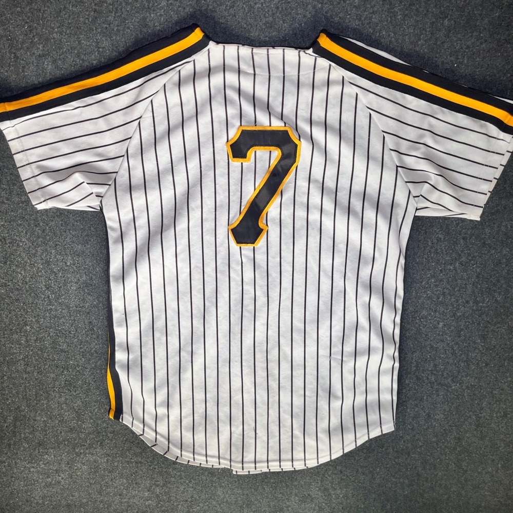 Howe Baseball Jersey Mens L White Vintage Pinstripe Pittsburgh Pirates 7 - Picture 8 of 10
